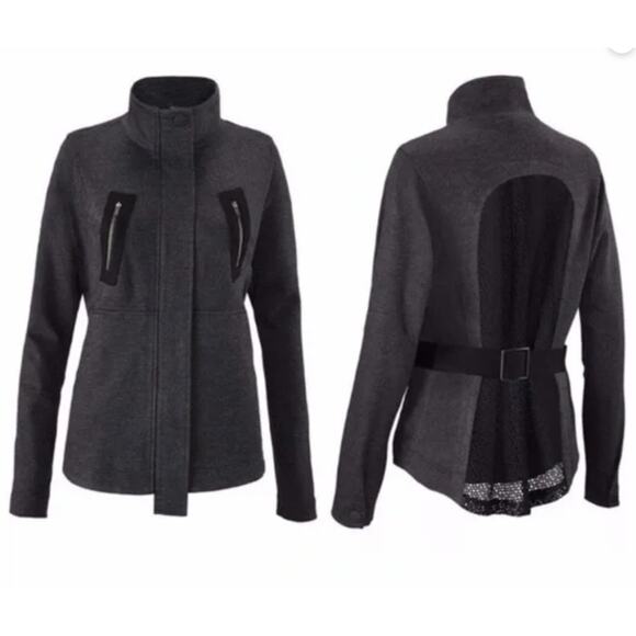 CAbi LOVE, CAROL Jacket Modern Mesh #3184 Back Black Gray Ponte Knit - Small - Picture 2 of 11
